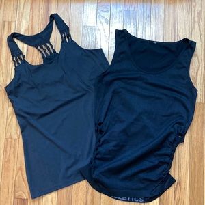 Fabletics black athletic 2 for 1 tanks